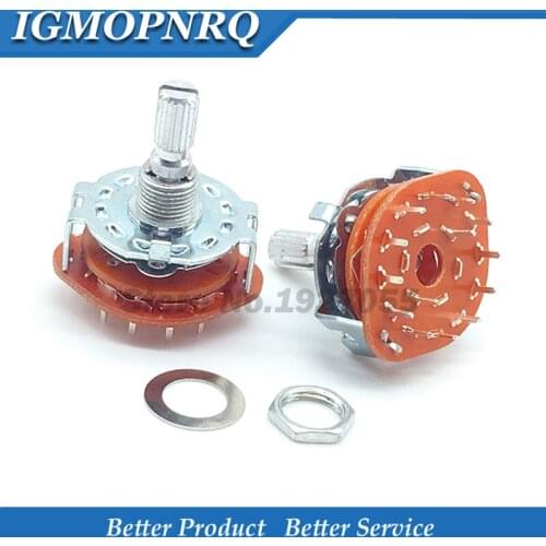 2PCS RS25 Band switch 1P11T Mount Rotary Switch Selector Band 2 Pole 5 Position Knob Switch Band Switches new