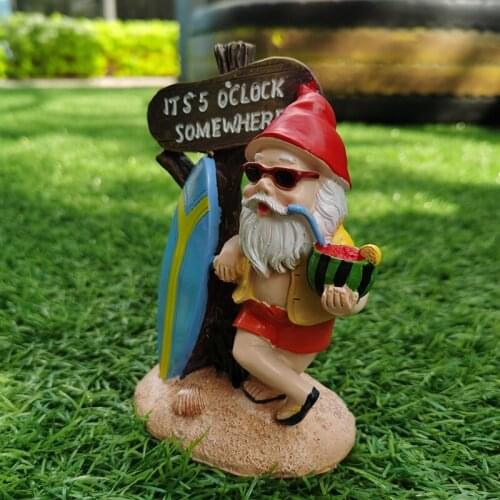 Summer Surf Gnome Garden Statue Small Resin Dwarf Home Shelf Decor for Outdoor Micro Landscape can CSV