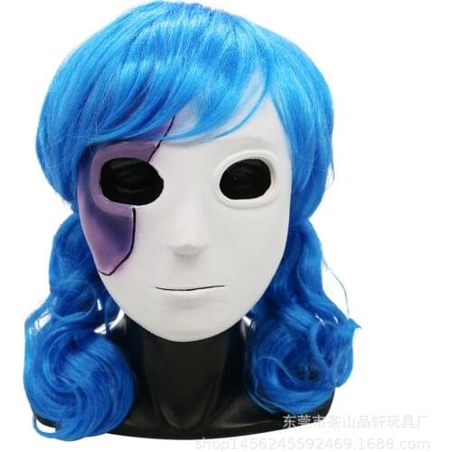Game Sally Face Mask Sally Masks Blue Wig Sallyface Cosplay Wig Halloween COS Props