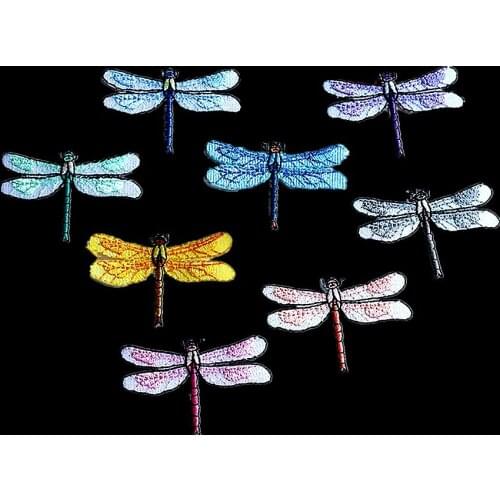 Maxin 1 Pc High Quality Embroidery Cute Color Dragonfly Sticker Animal Patches Iron On Clothes Bag Jeans Decoration DIY Applique