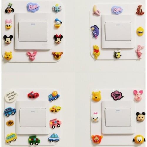 2021 Disney Cartoon Creative Mickey Minnie Switch Paste Children Bedroom Guest Wall Socket Cute Sticker