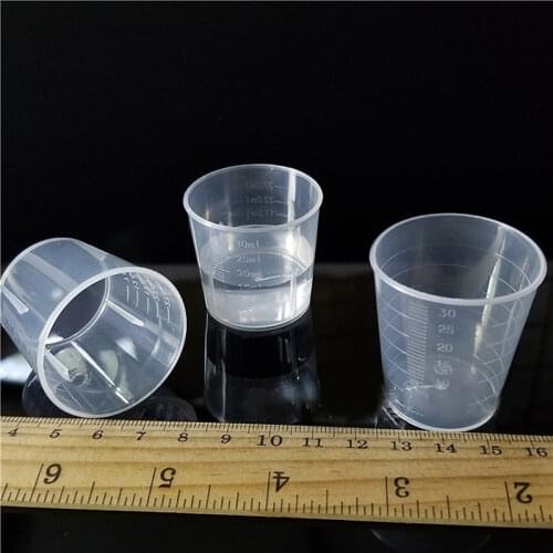 Newly 10pcs 15ml/30ml Transparent Clear Plastic Double-Scale Medicine Measuring Cup Tool Kitchenware High Quality