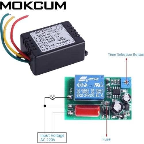 AC 110V 220V Power-ON Delay Relay Module Voltage Output 180min Adjustable Switch Timer Delay Controller