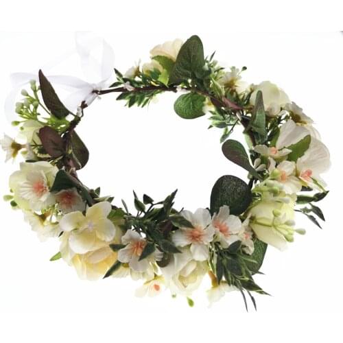 Rose Flowers Crown Festival Headband Women Hair Accessories Headdress Bridesmaid Girl Floral Garland Wedding Floral Headwear