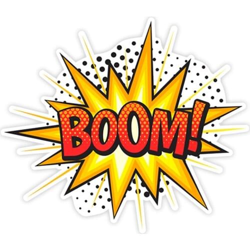 S40229# Various Sizes PVC Decal Boom Red Car Sticker Waterproof on Bumper Rear Window Laptop Refrigerator Toilet