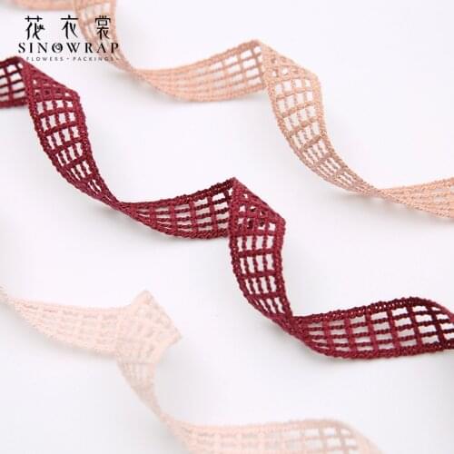 Grid non-woven ribbon DIY crafts headwear gift wrap with party Christmas decoration