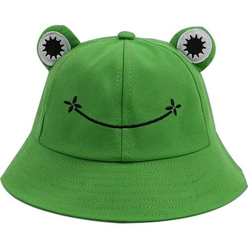 Child Frog Bucket Hat For Women Summer Autumn Plain Female Panama Outdoor Hiking Beach Fishing Sunscreen Bucket Hat For Kids