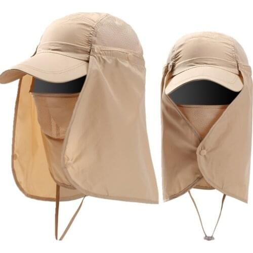 Mountain Climbing Sun Hat Outdoor Fishing Cap Hunting Hat Hiking Visor Hat UV Protection Face Neck Cover Fishing Sun Cap