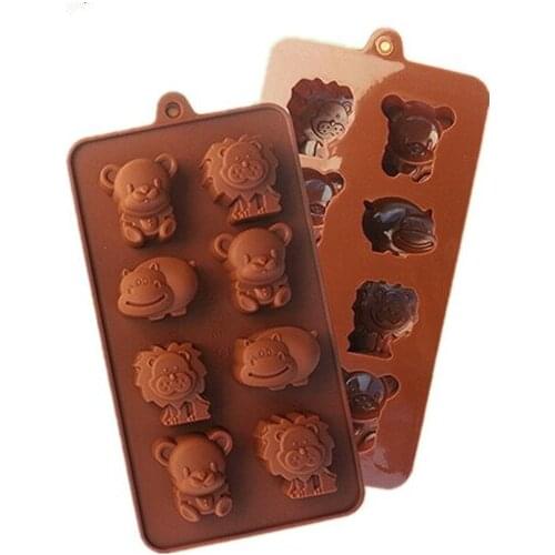 Silicone Cake Mold Hippo Lion Bear Shape Cookie Moulds Fondant, Jelly, Chocolate, Soap ,Cake Decorating DIY Kitchenware
