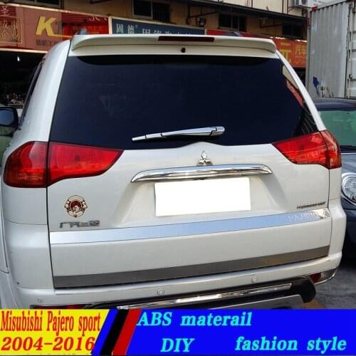 Use for mitsubishi pajero sport spoiler 2004-2015 pajero sport spoiler with lightABS Material Car Rear Wing Color spoiler