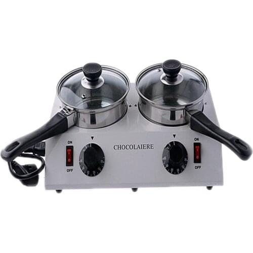 Home Use 2 Pot Chocolate Melting Pot Chocolate Thermostatic Furnace Melting machine stainless steel pot