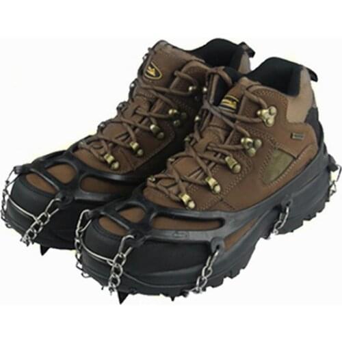 Outdoor Ice Gripper Crampons Climbing Winter Snow Manganese Steel Spikes Hiking Crampons Cleats Non Slip Shoe Cover