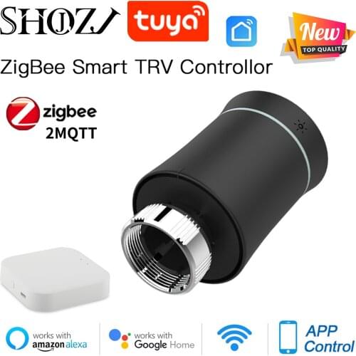 Tuya ZigBee Hub Required TRV Smart Programmable Actuator Radiator Valve Controller Voice Remote Control Alexa Google Home