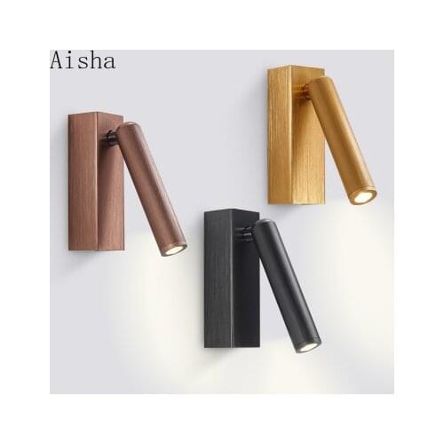 Rotatable Wall Lamp LED Reading Lamp Hotel Project Small Spotlight Modern Minimalist Bedroom Study Bedside Lamp Bedroom Decor