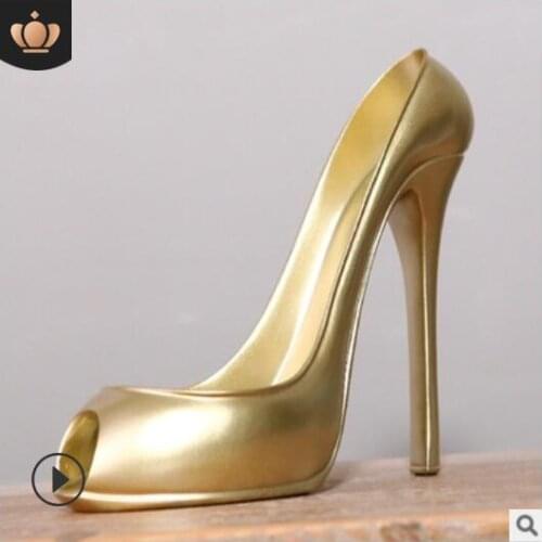 High heel shoes red rack wine bottle decoration Creative living room crafts statues sculpture Home wedding decoration dies