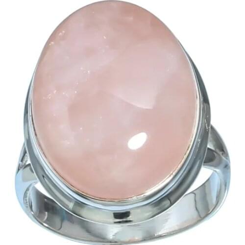 Bohemian Big Pink Moonstone Gem Ring For Women Girls Fashion Party Solitaire Ring Jewelry