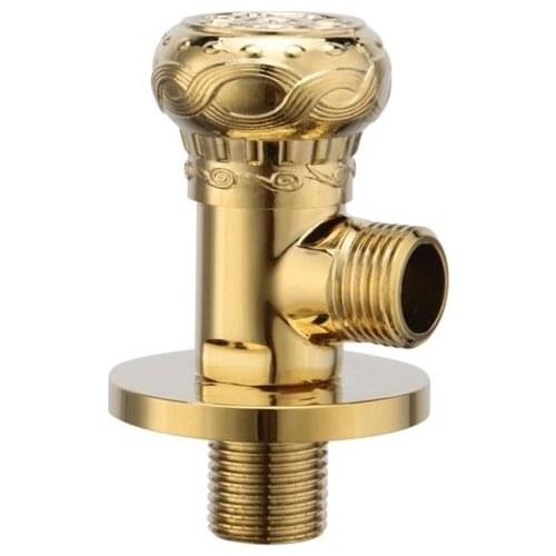 Gold Stop Valve Faucet Angle Valve Brass Diverter Toilet Valve Shower Head Connector Solid Brass Attachement on Crane