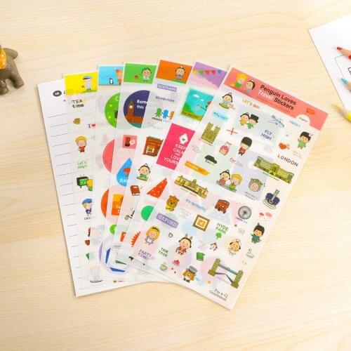 1set BZNVN Japan and South Korea stationery lovely Tutu travel diary book stickers DIY