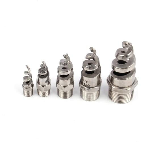 1pc Stainless Steel Spiral Nozzle 1/4,3/8,1/2,3/4,1inch Male Thread Atomizating Sprinkler Heads Garden Hose Metal Nozzle