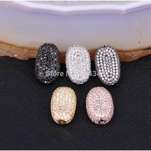 10PCS ZYZ183-9969 Full CZ Metal Micro Pave Cubic Zirconia Connector Beads Spacer Beads For Jewelry Making Supplies Accessories