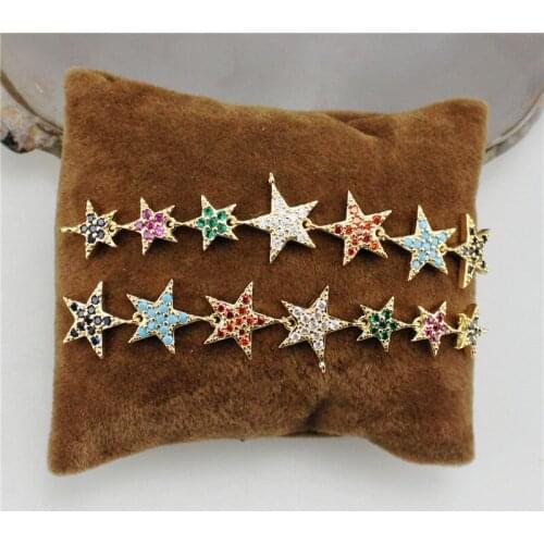 100mm*20mm 10pcs/lot colorful stars pendant,delicate zircon micro pave charm,earring jewelry popular accessories