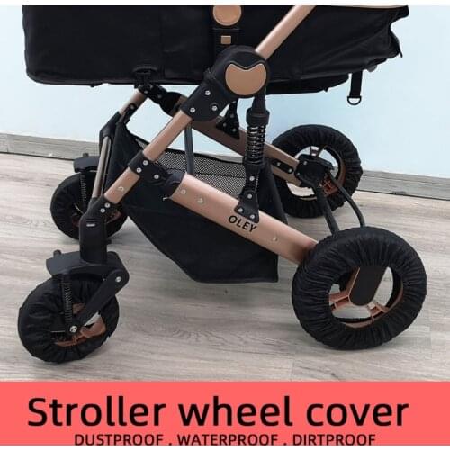 2Pcs Baby Stroller Wheel Cover Dustproof Wheelchair Tire Protector Infant Pushchair Pram Wheel Anti-Dirty Oxford Cloth Case