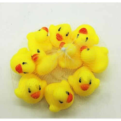 20PCS/bag Soft plastic swimming duck toy Cute yellow duckling design Baby bathing pool small toys Baby falls in love with a bath