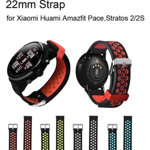 22mm Watch Band For Amazfit Stratos Strap Silicone Replacement Watch Bracelet for Xiaomi Amazfit Pace/Stratos 2 2S Accessories
