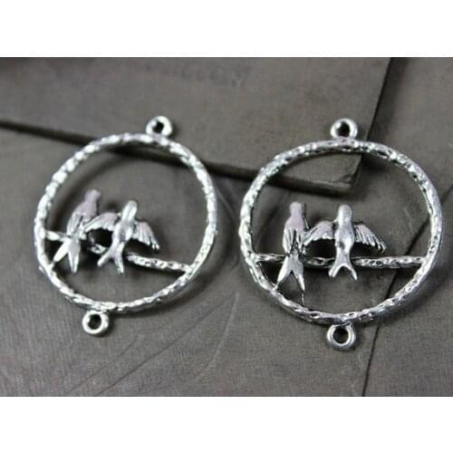 30pcs 27x34mm Antiqued Tibetan Silver Plated Vintage Alloy Bird Jewelry Charms Pendants drop diy Findings