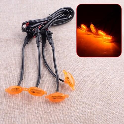 4Pcs/Set Car ABS Front Grille Amber LED Light Accessories Fit For Nissan Titan XD 2016 2017 2018 2019 2020 2021