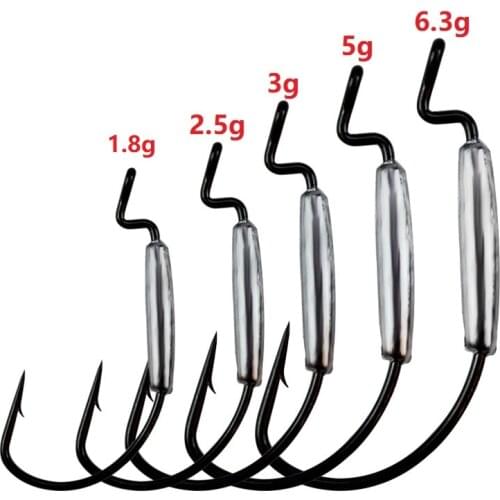 5pcs/lot high quality Lead fishing hooks Jig Head Barbed Lead crank hook 2g/2.5g/3g/5g/6.3g Fishing Soft Worm Hook Barbed