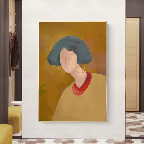 Nordic girls mind abstract Canvas Painting posters and print modern Art Wall Figure Pictures for Living Room Bedroom home decor