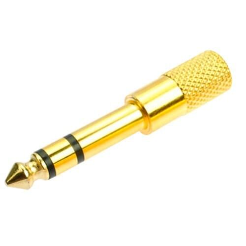 O jack converter adapter stereo jack for 6.5mm male to 3.5mm Female electric guitars headset miniphone (golden)