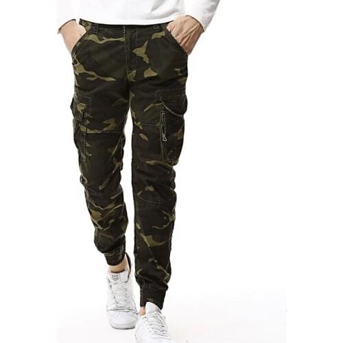 Fad Fashion Spring Mens Tactical Cargo Joggers Men Camouflage Camo Pants Army Military Casual Cotton Pants Hip Hop Male Trouser