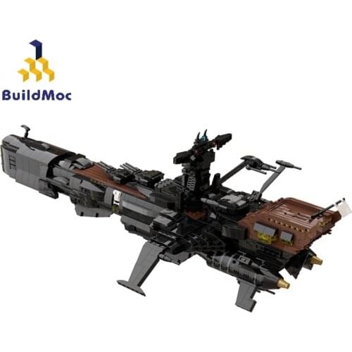 BuildMoc Technical Ship MOC Creator Pirate Ship Space Pirate Captain Harlock Battleship Arcadia Building Blocks Bricks Toys Gift
