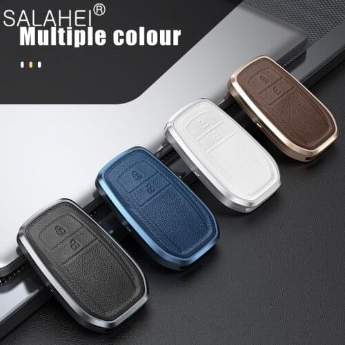 For Toyota Chr Rav4 Auris Avensis Prius Aygo Camry Corolla Land Cruiser 200 Prado Crown Car Key Cases Cover Shell Holder Keyring