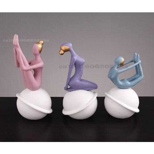 Yoga Little Figure Decoration Creative Resin Crafts Girl Room Decoration Bedroom Bedside Table Home Ornaments Desktop Display