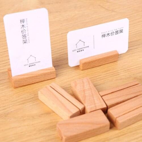 Wooden Numbers Photo Display Stand Business Card Holder Name Memo Clips Office Desk Organizer Dinner Party