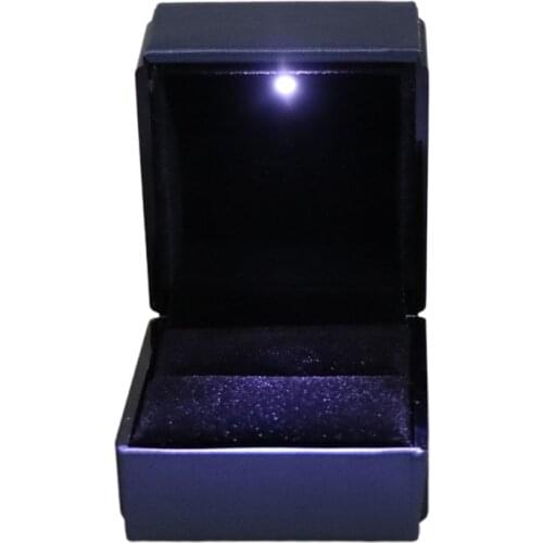 LED Lighted Earring Ring Gift Box Wedding Engagement Ring Jewelry Display Holder