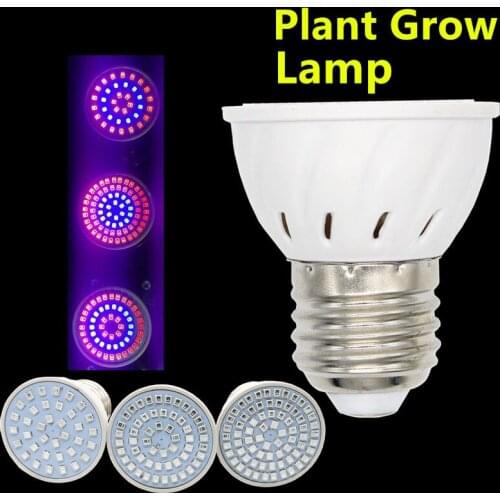 Jiguoor Full Spectrum E27 5W 2835 SMD Grow Light Bulb Greenhouse Hydroponic System Veg Flower Plants Lamp Grow Box 110V/220V