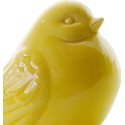 Ceramic Bird Ornament Porcelain Statues Figurine Creative Decoration -Yellow