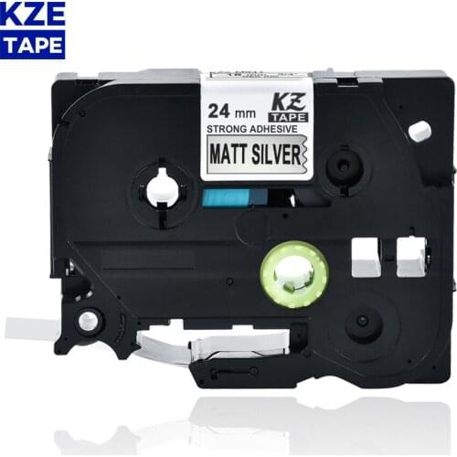 24mm TzeSM951 Black on Matt Silver Laminated Label Tape strong adhesive label tapes Tze-SM951 Tze SM951 tze sm951 for P-touch PT