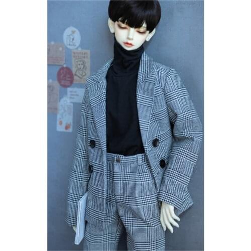 BJD doll clothes fall/winter plaid suit two-piece suit for uncle SD17 doll jacket + pants doll accessory