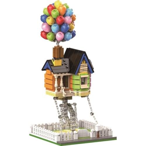 Flying Balloons House Up Movie Hot Air Balloon Building Blocks Balanced Toys Street View DIY Bricks For Kids Child Birthday Gift