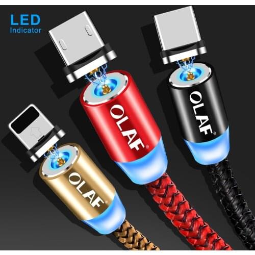OLAF Magnetic USB Cable Fast Charging USB Type C Cable Magnet Charger Data Charge Micro USB Cable Mobile Phone Cables USB c