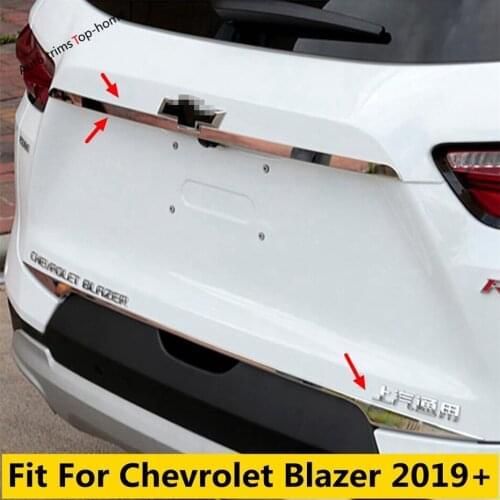 Exterior Kit Stainless Steel Rear Door Trunk Tailgate Lid Molding Strip Cover Trim Accessories For Chevrolet Blazer 2019 - 2021