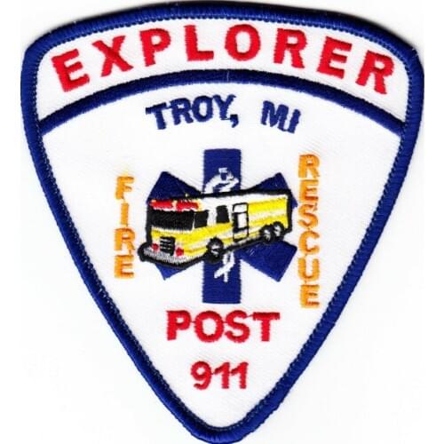 Custom embroidery Patch MICHIGAN TROY FIRE iron on patch can be customizd with your logo design no MOQ