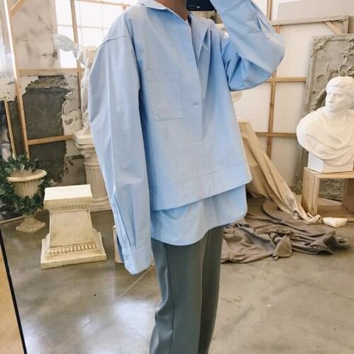 New Men‘s Shirts New Fashion Fashion Loose Solid Color 2021 Stand Collar Long Sleeve Shirt Male Streetwear Casual Tops XL