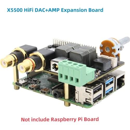 X5500 HiFi DAC+AMP Expansion Board Support X872/X710/X850/X860 Compatible with Raspberry Pi 4B/3B+/3B