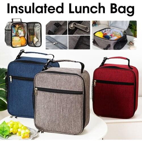 Portable Insulated Lunch Bag Box For Women Men Thermos Cooler Hot Cold Adult Tote Food Storage Bags Picnic Organizer Bag